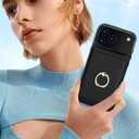 TIANLI Compatible with iPhone 17 Pro Max Wallet Case with Card Holder, 360° Rotation Ring Kickstand RFID Blocking PU Leather Double Magnetic Clasp Shockproof Cover for Women Man, Black