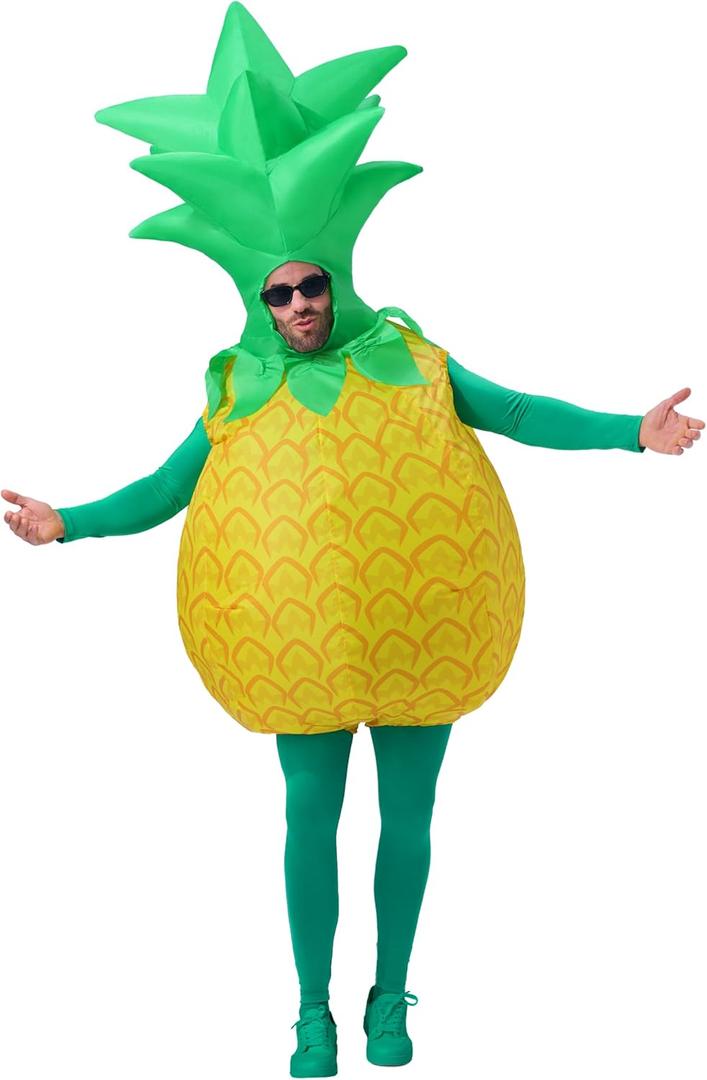 Spooktacular Creations Adults Halloween Inflatable Costumes, Pineapple Blow Up Costumes, Funny Inflatable Pineapple Suit for Halloween Costume Cosplay Fruit Themed Parties