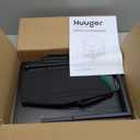 Huuger Night Stand with Fabric Drawer, Side Table with Mesh Shelf, Bedroom Nightstand, Fabric Drawer Dresser, Open Shelf, Metal Frame, Couch Side, Black