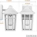 Darkaway Outdoor Sconce Lights Wall Light Fixtures, Front Porch Light Outdoor Wall Anti-Rust Waterproof Aluminum with Glass Exterior Light Fixture for Patio, Yard, Doorway, Garage(1 Pack, White)