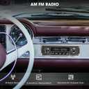Bluetooth Retro Radio for Classic Vehicles: Single Din Vintage Stereo for Car - AM FM Tuner USB AUX Input Subwoofer RCA Output