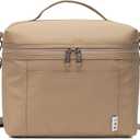 NOL Natural Organic Lifestyle Insulated Lunch Bags for Women Cooler Bag Lightweight Nylon Waterproof Lunch Box For Work (Medium(normal), Khaki)
