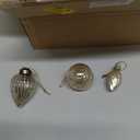 Sliner 30 Pcs Christmas Mercury Glass Ball Ornament Garlands with Fabric String Embossed Mercury Glass Ornament Xmas Vintage Bulb Garland for Home Wall Party Decoration(Silver)