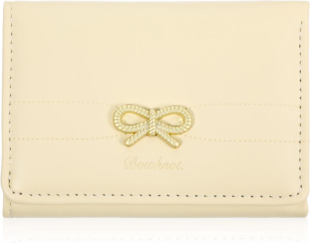 Cardholder Wallet Womens, Cute Bow Purse, Multi-Card Case With ID Window, Mini Wallet for Women