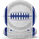 Qyeahkj 48PCS Cowboys Party Decoration American Football Paper Plates 7" Disposable Rugby Football Team Flax Party Plates, Dessert Table Supplies for Boy Sports Fans Decors Touch Down Dinner Tableware