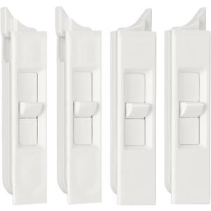 Jetec 4 Pieces Tilt Latch Pairs White Plastic Construction Snap-in Latch Pairs Spring Loaded Sliding Window Tilt Latch for Home Window Accessories