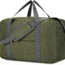 For United Airlines Foldable Carry on Bag 22x14x9 Travel Duffel Bag Packable luggage Duffle for Women and Men 40L (Army Green)