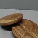 EDHAS Pedestals Acacia Wood Set of 2 Round Pedestal Riser Board for Display, Farmhouse Dcor Displays Your Plant Bottles Candles for Your Home (6" X 6" X 1.5")