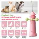 Sedioso Interactive Cat Toy, Suction Cup Cat Wand Toy with 2 Play Modes, Self-Play Enrichment Cat Toy, Indoor Boredom Relief & Exercise for Cats