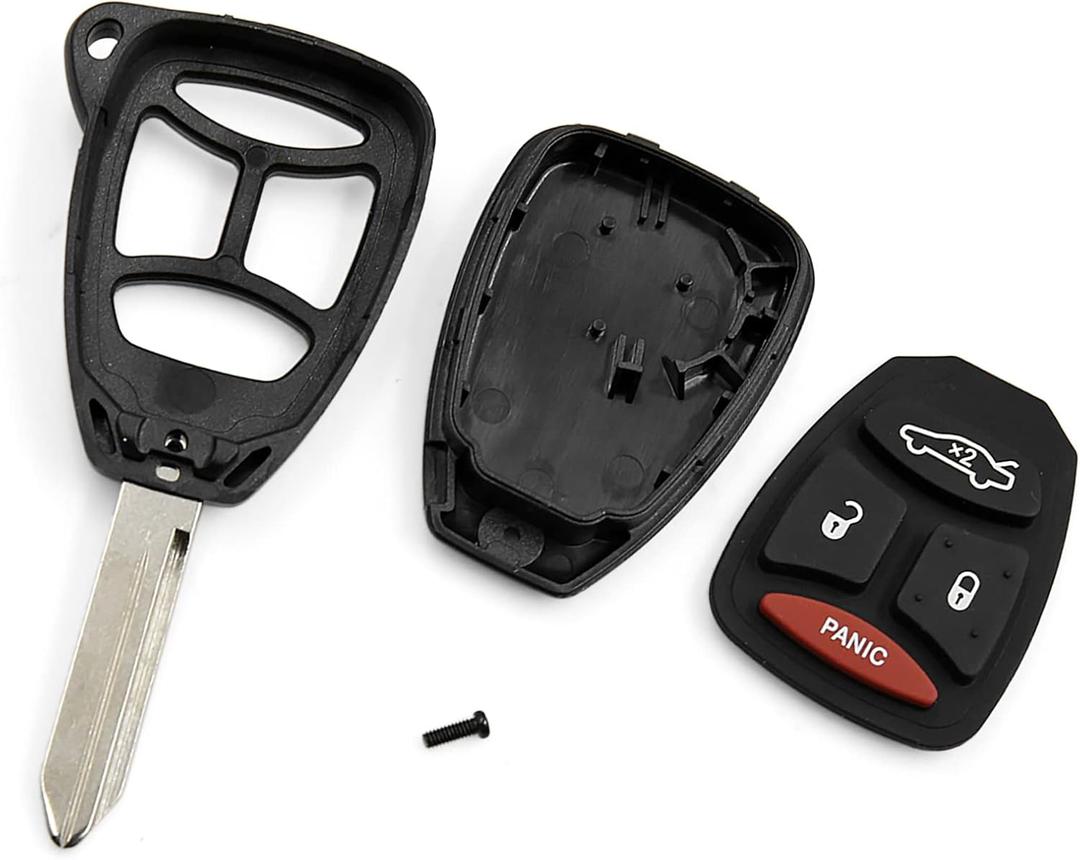 Motoforti Car Key Fob Remote Control Case, Keyless Entry Cover, for Jeep Grand Cherokee 2005-2007, 4 Buttons, Plastic, KOBDT04A, Black
