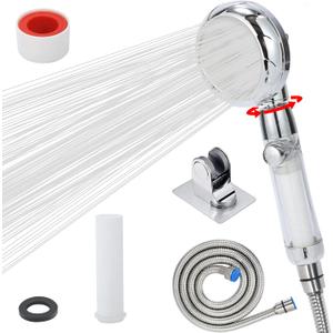 RV handheld shower head with filter for hard water | camper shower head with hose and on off switch | High pressure shower head replacement for MarineboatMotor Home