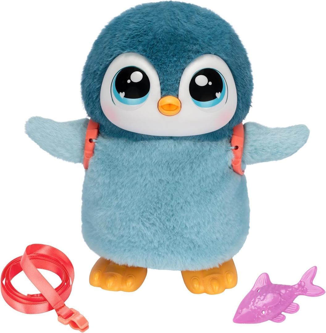 Little Live Pets Walking Penguin My Pet Waddles, Interactive Plush Penguin with 25+ Sounds and Detachable Leash, Toy Penguins for Kids of Ages 5+