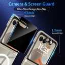 Case for Motorola Razr 2025, with Privacy Screen Protector + Camera Lens Protector, [Anti Yellowing] [Compatible with Magsafe] Shockproof Slim Magnetic Phone Case for Moto Razr 2025/Razr 2024 Clear