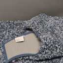 Yimobra Bathroom Rugs Non Slip Washable, Ultra Soft and Water Absorbent Bath Mats, Plush Fluffy Shower Mat Outside, Microfiber Thick Matts for Bathroom Floor/Sink, 24x17, Denim Blue and White