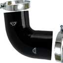 3.5" to 4"(89-102mm) 90 Elbow Coupler Silicone Reducer Hose With Stainless Steel T-Bolt Clamp - High-Temp 4-Ply Reinforced Design for Automotive Turbo/Intercooler/Intake Piping/Industrial Hydraulic