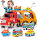 Carrier Truck Toddler Toys Car: Transport Toy for 1 2 3 4 Year Old Boys Girls 18 Month 5-in-1 Kid Playset Gifts for Preschool Birthday Christmas