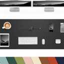 Leather Desk Pad Protector,Large Desk Mat, Mouse Pad, Non-Slip PU Leather Desk Blotter, Laptop Computer Desk Keyboard Mat, Waterproof Desk Writing Pad for Office/Home (Black, 48" x 17")