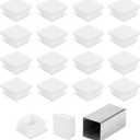 uxcell 1 1/4" (32mm) Square Tubing End Caps, 32 Pcs Plastic Hole Plugs Insert End Cap for Metal Tubing Post Chair Leg Table Bookshelves Furniture, White