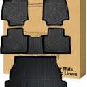 Floor Mats  Cargo Liners Compatible with 2019-2025 Toyota RAV4All Weather Protector Waterproof Durable Anti-Slip Odorless Custom-fit Front Rear Rows Back Trunk Tray Full Set Carpet Liner