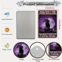 2 x Women Girls Gift Funny Halloween Witch Cat Sign Cat Lovers Once Upon A Time I Pick Up A Black Cat Tin Sign Wall Art for Home Living Room Bedroom Decor 8 x 12 Inches (3139) (Purple)