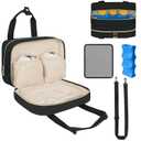 Breastmilk Cooler Travel Bag, Wearable Breast Pump Storage Bag Compatible with Momcozy/Eufy/Elvie/Willow/Medela Breast Pump with Ice Pack and Waterproof Mat,Black