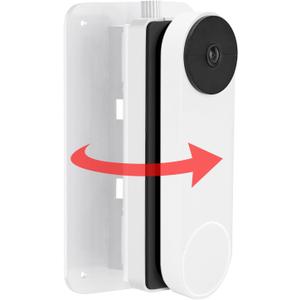 Adjustable Doorbell Mount (30to 145) for Google Nest Doorbell Battery/Wired, Blink Video Doorbell, Wyze Doorbell Pro, eufy Doorbell E340/S220, Door Bell Wedge Mount for Apartment, No Drill-White