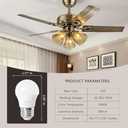 KINUR Small LED Ceiling Fan Light Bulbs, 6 watt A15 led Bulb E26 Daylight 5000K 60watt Equivalent Appliance Bulb Refrigerator Non-dimmable 6 Pack (White)