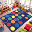 Breling Classroom Rug for Kids 6x9 ft, Elementary Preschool Carpet Playmat