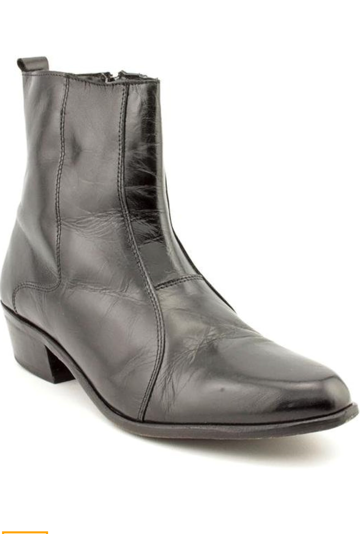 Stacy Adams Men's Santos Plain-Toe Side Zipper Boot, 9 1/2, Black