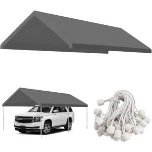 10x20 Carport Canopy Replacement Cover, Heavy Duty Waterproof Garage Tarp