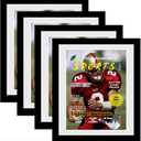 Goldfinch 4 Packs Sports Magazine Frames Displays Magazines Measuring 8 x 10.5 inches with White Core Matting,Suitable for 1994-Current Collector's Edition Sports Magazines with Installed Hangers