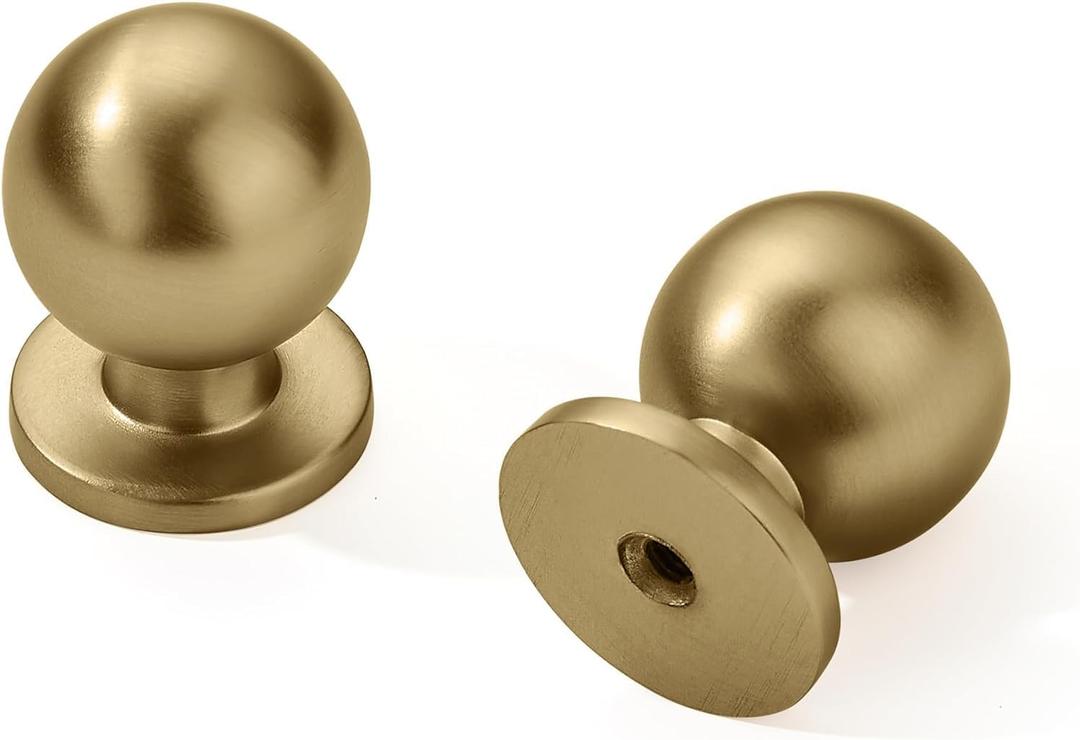 khtumeware 6 Pack Champagne Bronze Cabinet Knobs 1 Inch Single Hole Cabinet Handles Dresser Knobs Drawer Knobs and Pulls for Bathroom Cabinets.