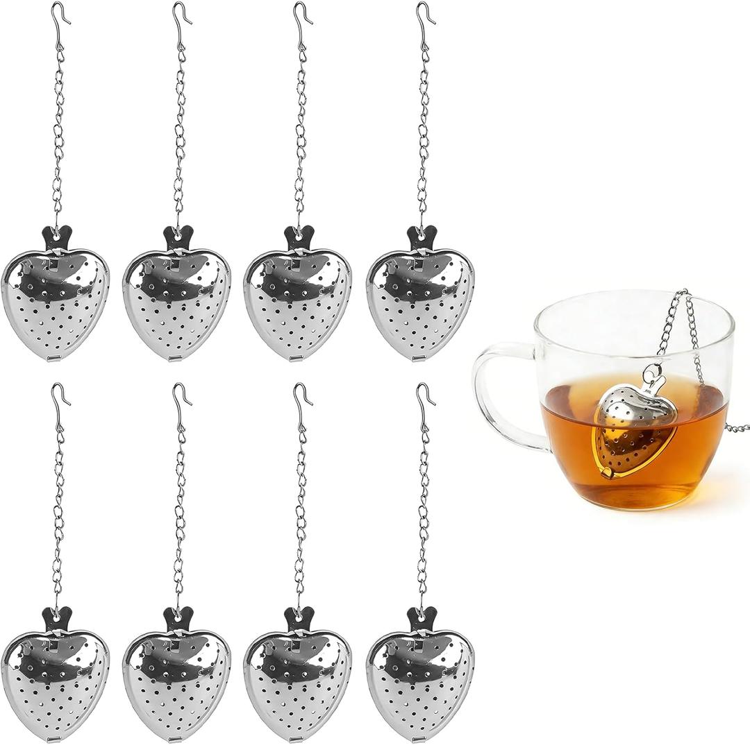 40 Pcs Stainless Steel Tea Ball Mesh Tea Infuser Strainers Premium Tea Filter Tea Interval Diffuser with Extended Chain Hook for Brew Loose Leaf Tea and Seasonings &spices