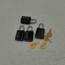 KeeKit Combination Lock, Resettable 4 Digit Combination Padlock with Keys, Waterproof Gate Lock for Locker, Fence, Case, Gym, School and Employee Locker, Toolbox  4 Pack, Black