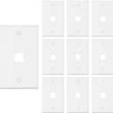 VCE 1 Port Keystone Wall Plate UL Listed (10 Pack), Single Gang Wall Plates for RJ45 Keystone Jack and Modular Inserts, White