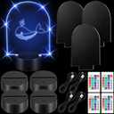 Honoson 4 Set 3D Christmas Night Light Kit with Remote, 16-Color Base for Acrylic Sheets, 4 Modes for Bedroom Decor(Arch Style)