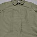 Cicy Bell Womens Short Sleeve Button Down Shirts Pleated Slim Fit Summer Dressy Casual Blouses (Medium, Army Green)