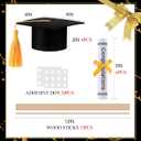 Breling 12 Pcs Black and Gold Graduation Centerpiece Sticks Felt Graduation Scroll Diploma and Grad Cap with Tassel Decor 2026 Table Toppers Centerpiece Party Supplies for Grad Party Decorations