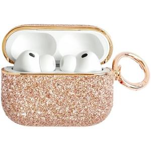 SURANBULI for Glitter AirPods Pro 3 Case 2025| Cute Bling Hard Air Pods Pro 3 Case (Model A2700​​/A2931) | with Keychain | Sparkly Rhinestone iPods Pro 3 Cases for Women Girl(Champagne)