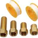 6PCS 1/2" G Female to 1/2" G Male Thread Brass Hex Extension Pipe Fitting, 25mm/30mm/40mm/50mm/70mm/100mm Length, Longer Nipple Connector Adapter, 0.5 Inch