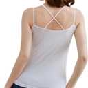 Camisole Tops for Women Built in Bra Soft Modal (White, S)