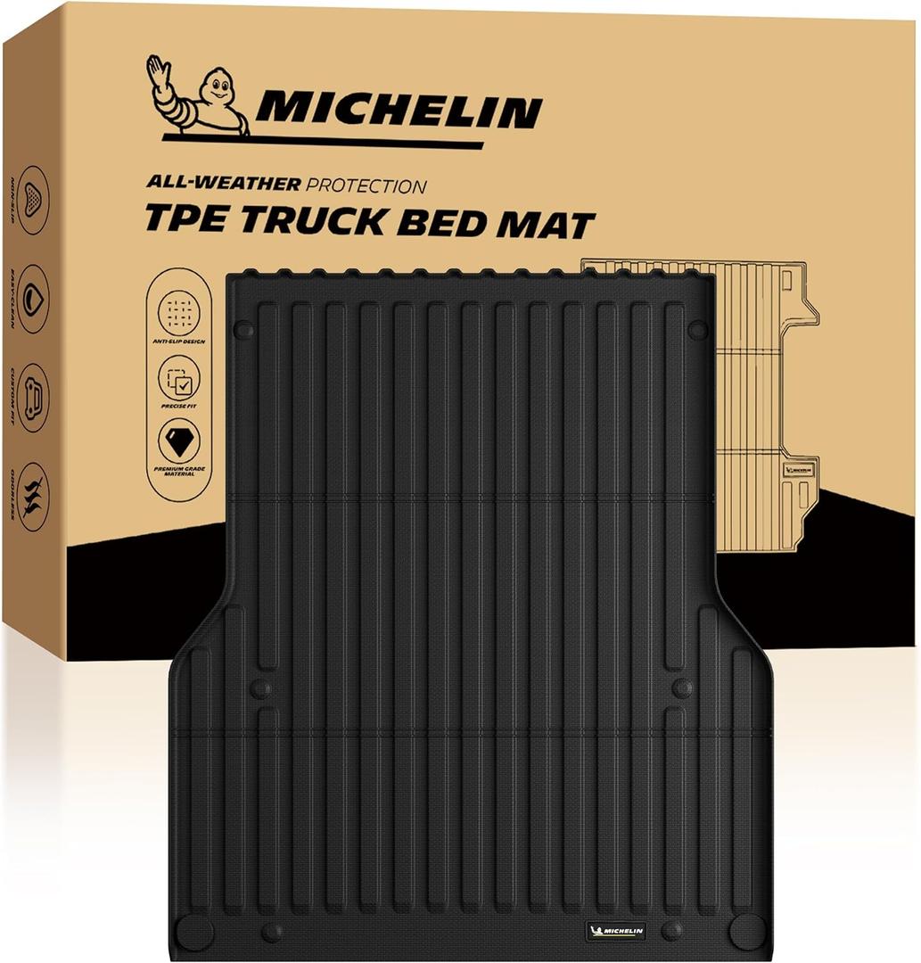 Michelin Truck Bed Mat for 2005-2023 Toyota Tacoma 5 FT / 60.5" Short Bed
All-Weather Truck Bed Liner, Not Fit Drop-in Bed Liner, Custom Fit, Durable TPE Bedliner, Non-Slip