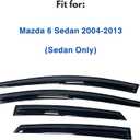 IG Window Visors Fit for 2009-2013 Mazda 6 Sedan, Out-Channel Rain Guards Vent Wind Deflectors 4PC, Car Accessories for 09-13 Mazda 6 Sedan (Excludes Hatchback)