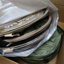 Rachmi 47 Gallon Collapsible Trash Can 2-Pack with Hard Bottom | Extra Large Reusable Yard Leaf Waste Bag Outdoor Pop Up Recycle Bin for Camping, Green