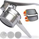 Potato Ricer with Stainless Steel Potato Peeler and 3 Interchangeable Discs | 15 oz Stainless Steel Potato Masher, Kitchen Gadget for Potatoes, Potato Ricer Kitchen Tool by Savver