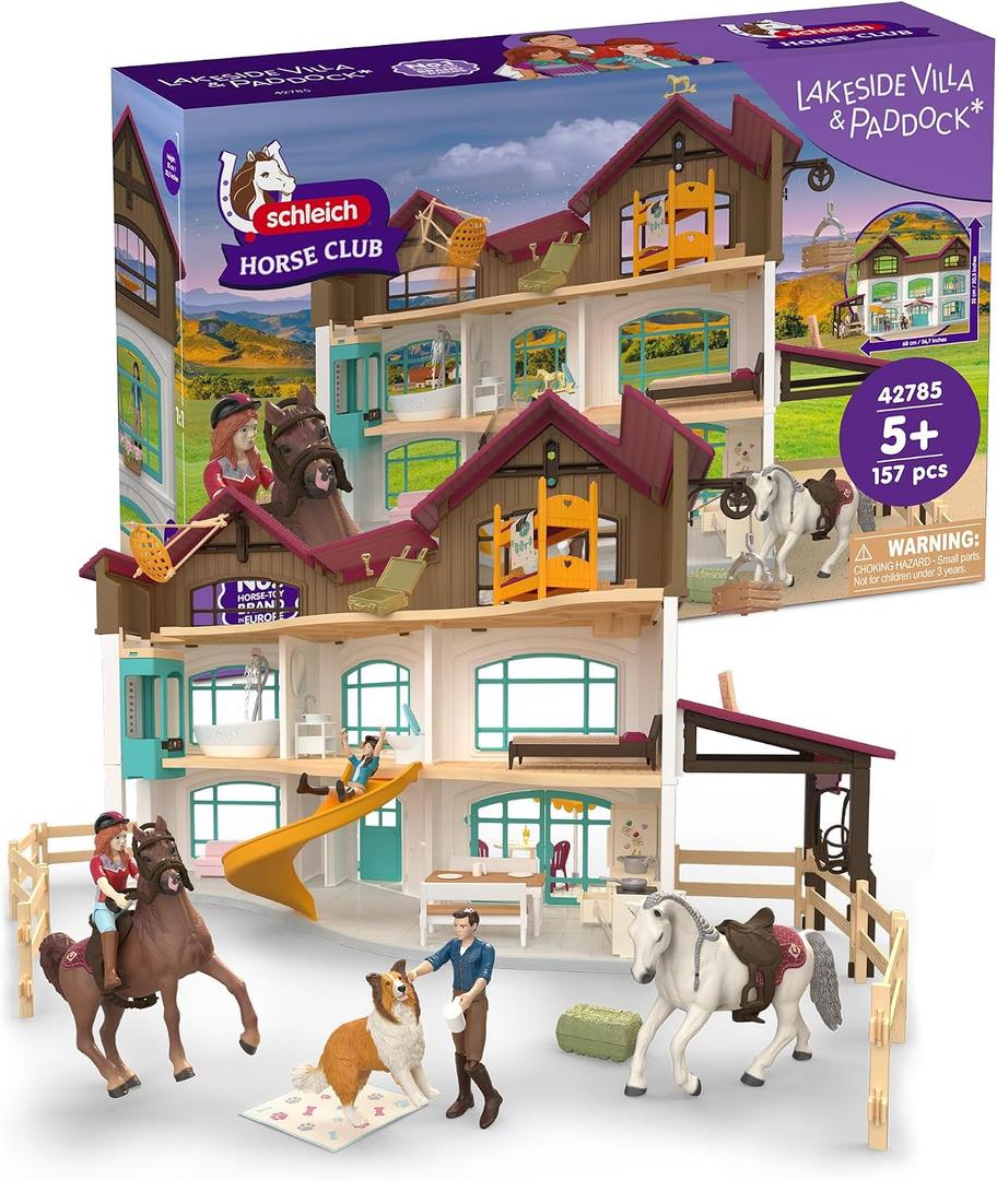 Schleich Horse Club - 157Pc Lakeside Mansion With Stable - Kids 5+ | 42785