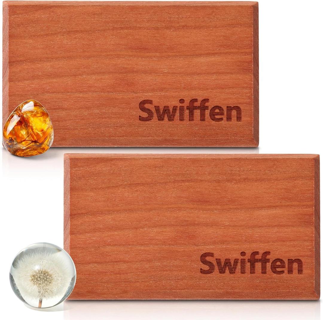 2 Pcs Wood Car Air Freshener Starter Refill Kit Car Odor Eliminator, Scent Deodorizer Vehicle Scent Diffuser for Cabin, Truck & Suv Visor Clip, No Clip Included(Amber, Earthy)