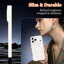OOK for iPhone 17 Pro Case White Case Cute Flower Floral Design | Soft TPU Full Camera Lens Anti-Drop Anti-Scratch Shockproof Protective with Screen Protector, Gift giving & daily matching