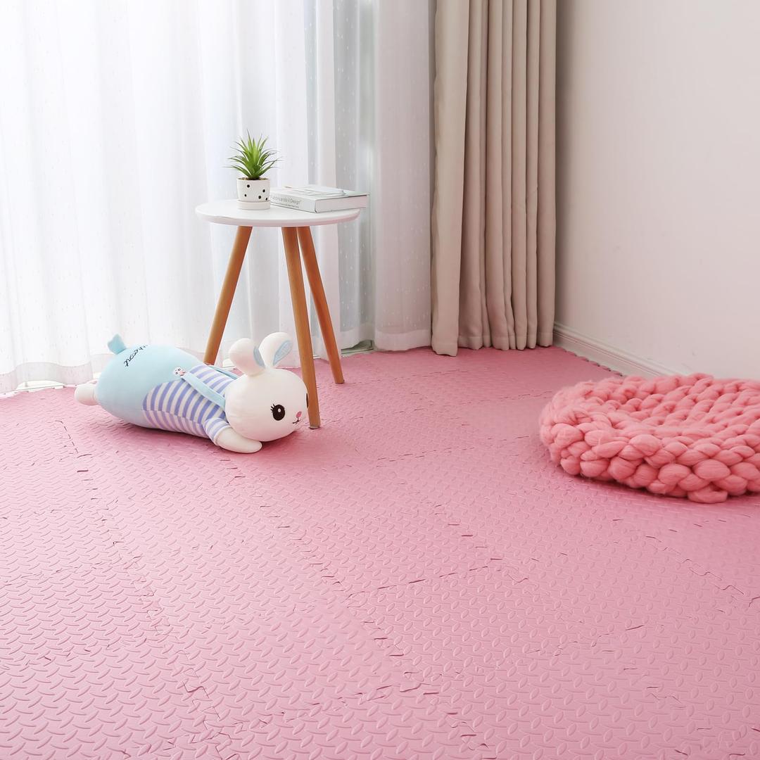 Tamiplay EVA Foam Play Mat, 36 Tiles Colorful Baby Play Mat, Square Kids Playmat with Solid Colored, 0.4" Thickened Interlocking Foam Floor Tiles, Puzzle Play Mat for Baby Lying, Playing