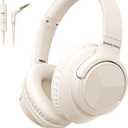 Botesty Sound Headphones Wired with Microphone, Over Ear Foldable 3.5mm Plug in Headphones Corded with 4.9ft Tangle-Free Nylon Cord for Tablet, Laptop, MP3/4, School, Airplane Travel (Beige)